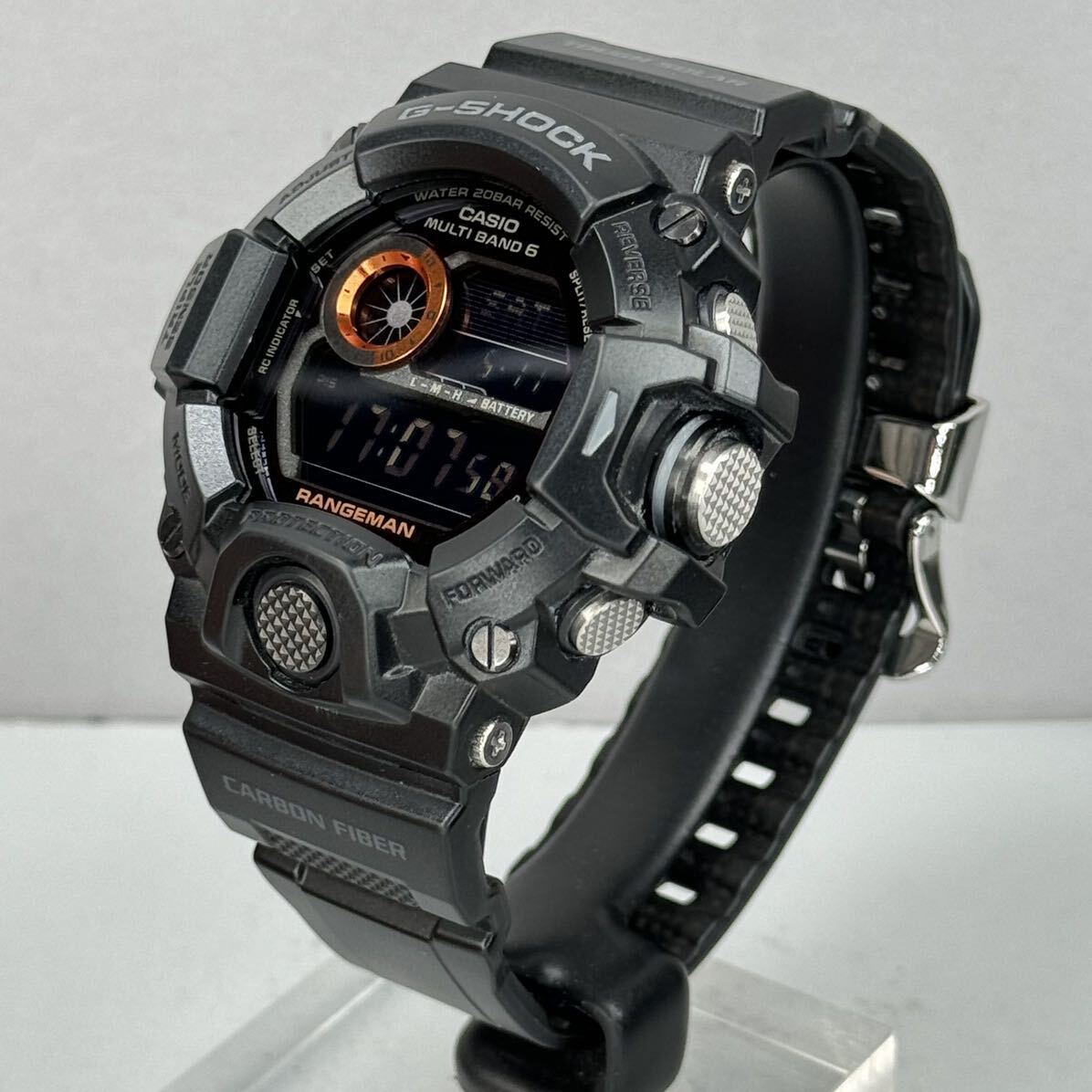 極美品 箱説付G-SHOCK GW-9400BJ-1JF レンジマン タフソーラー 電波受信 電波ソーラー マルチバンド6 トリプルセンサー ブラック 反転液晶_画像7