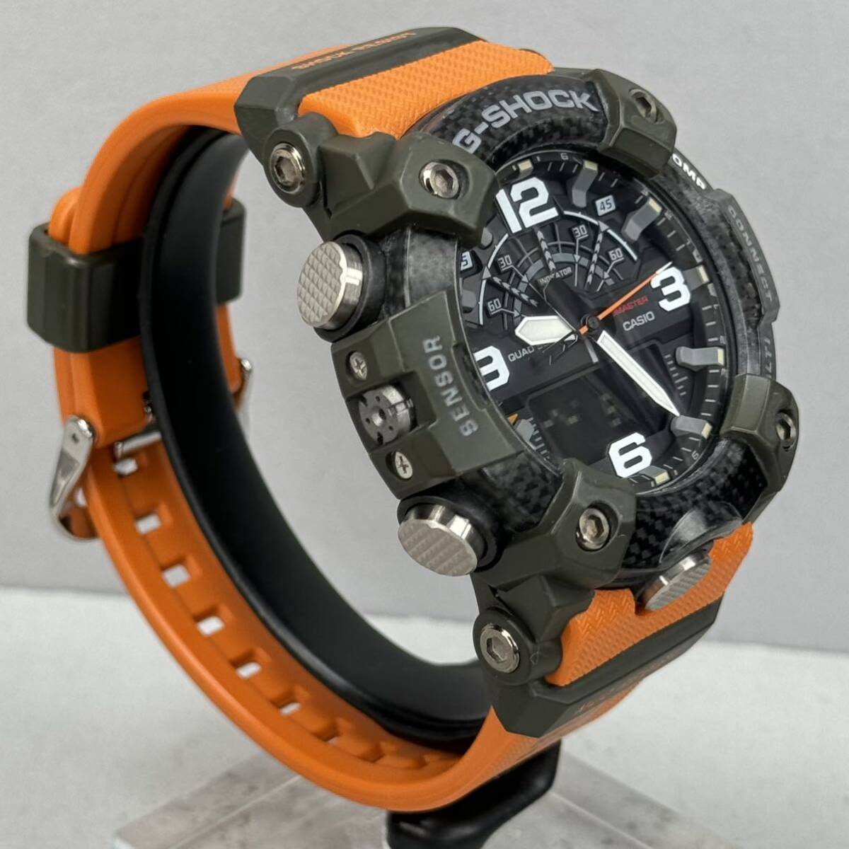 美品 G-SHOCK GG-B100-1A9JF MUDMASTEマッドマスター Bluetooth搭載モバイルリンク アナデジ カーボンコアガード カーキ オレンジ 反転液晶_画像6