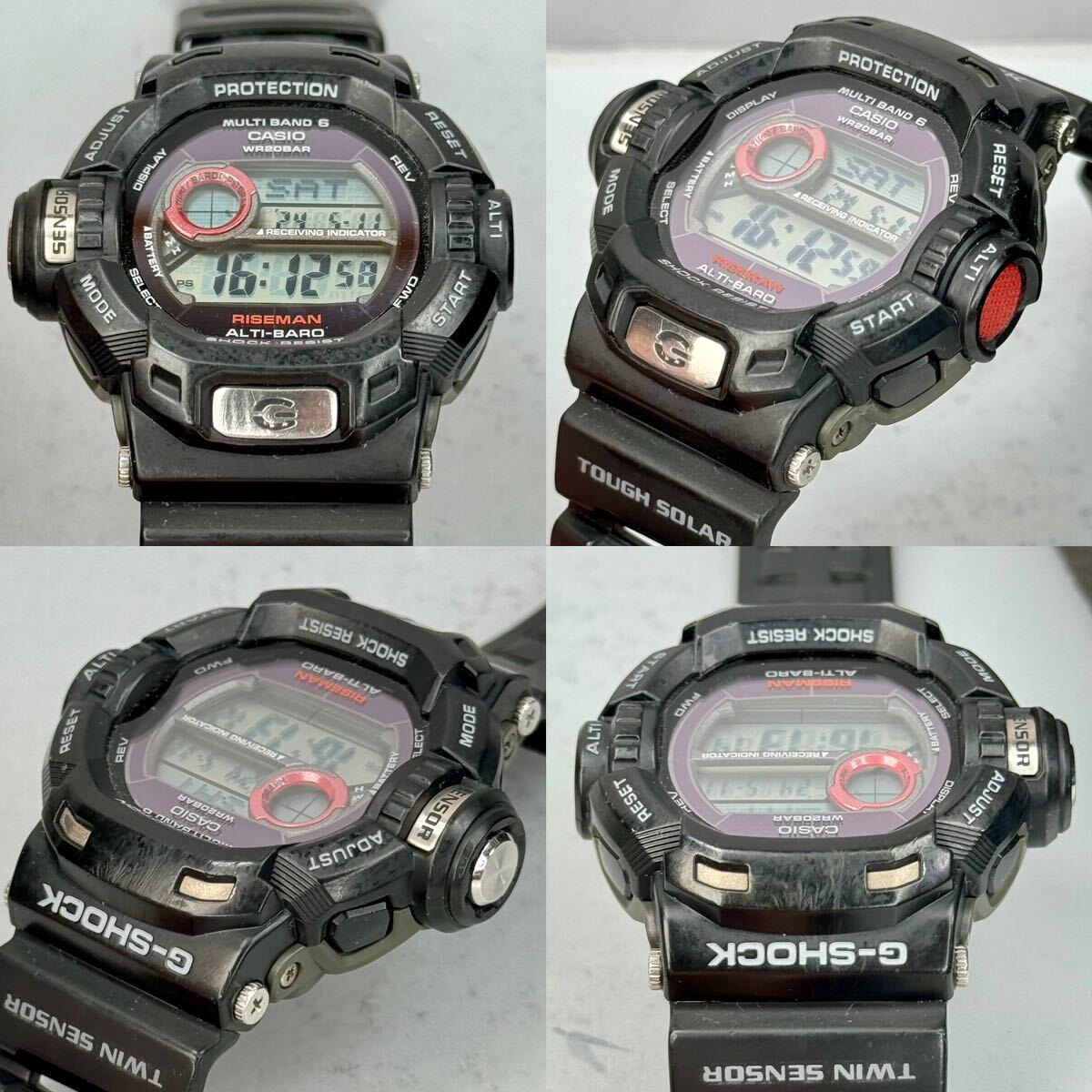 美品G-SHOCK GW-9200J-1JF ライズマン タフソーラー 電波受信 電波ソーラー マルチバンド6 温度 気圧/高度計搭載 ツインセンサー ブラック_画像4