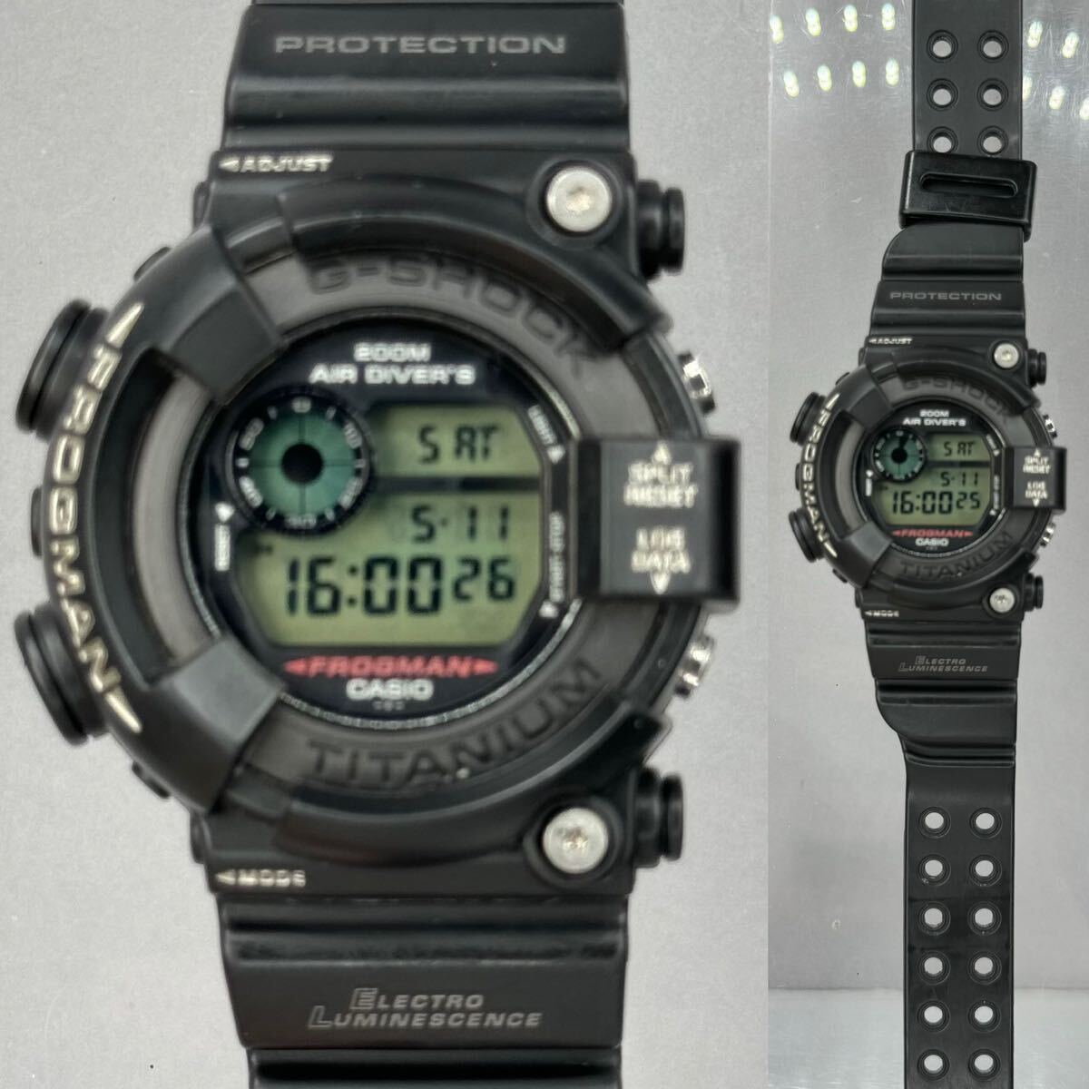 極美品 G-SHOCK DW-8200Z-1T FROGMAN フロッグマン MEN IN BLACK メンインブラック 限定モデル MIB チタン ブラック シルバー 潜水蛙_画像3