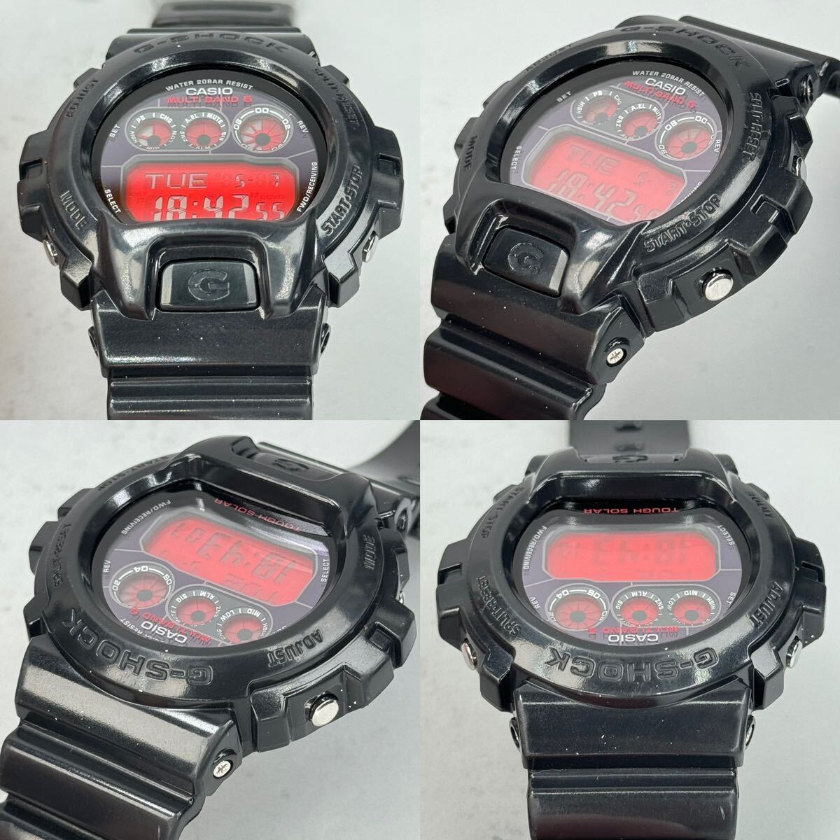 良品 G-SHOCK GW-6900CC-1JF タフソーラー 電波受信 電波ソーラー マルチバンド6 グロスブラック カラー反転液晶 レッド 三つ目 オリジン_画像4