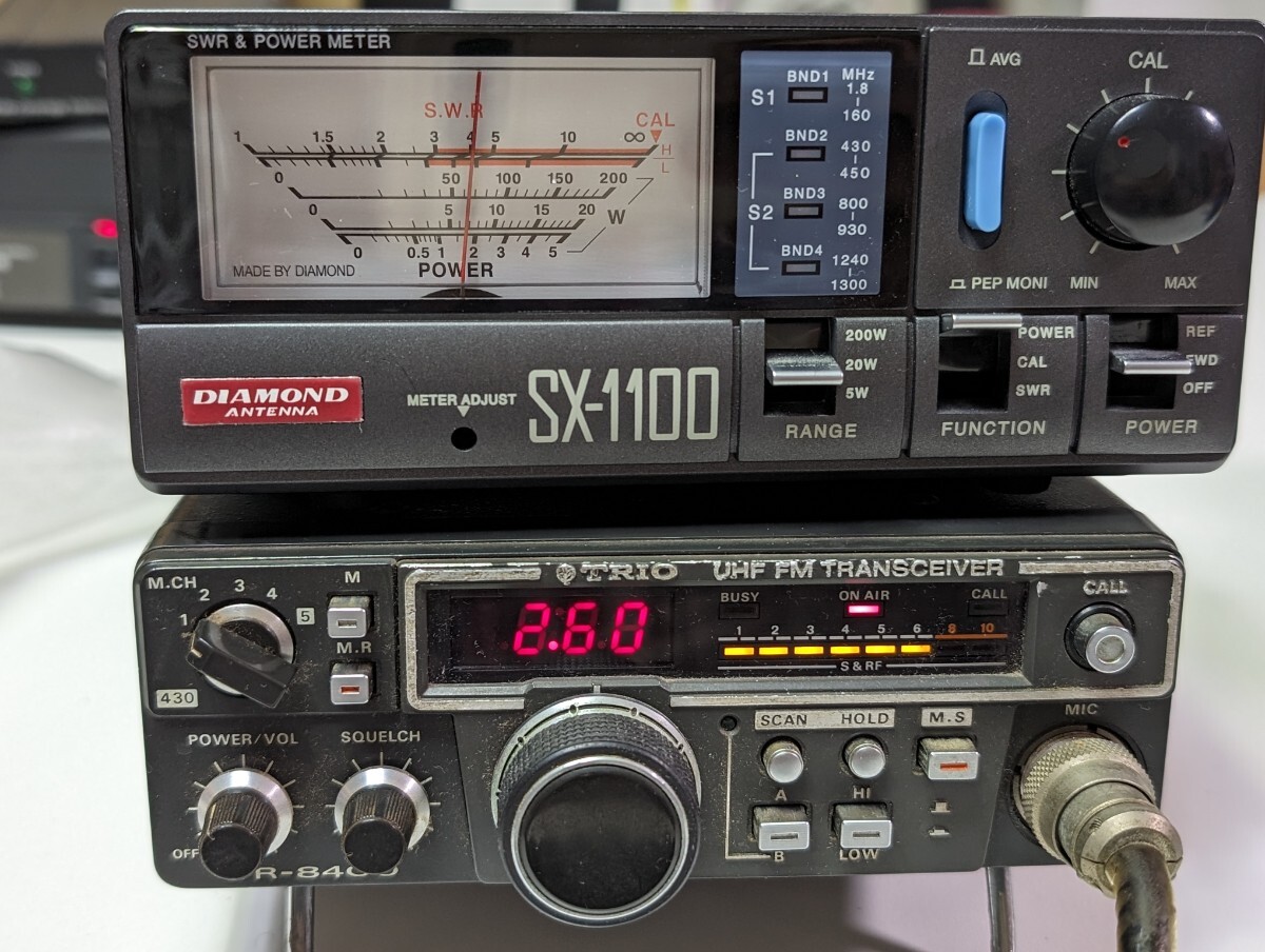 TRIO(KENWOOD) トリオ TR-8400 UHF/430MH アマチュア無線機 純正マイク/MC-34? 通電確認の画像10