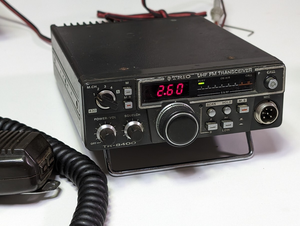 TRIO(KENWOOD) トリオ TR-8400 UHF/430MH アマチュア無線機 純正マイク/MC-34? 通電確認の画像4