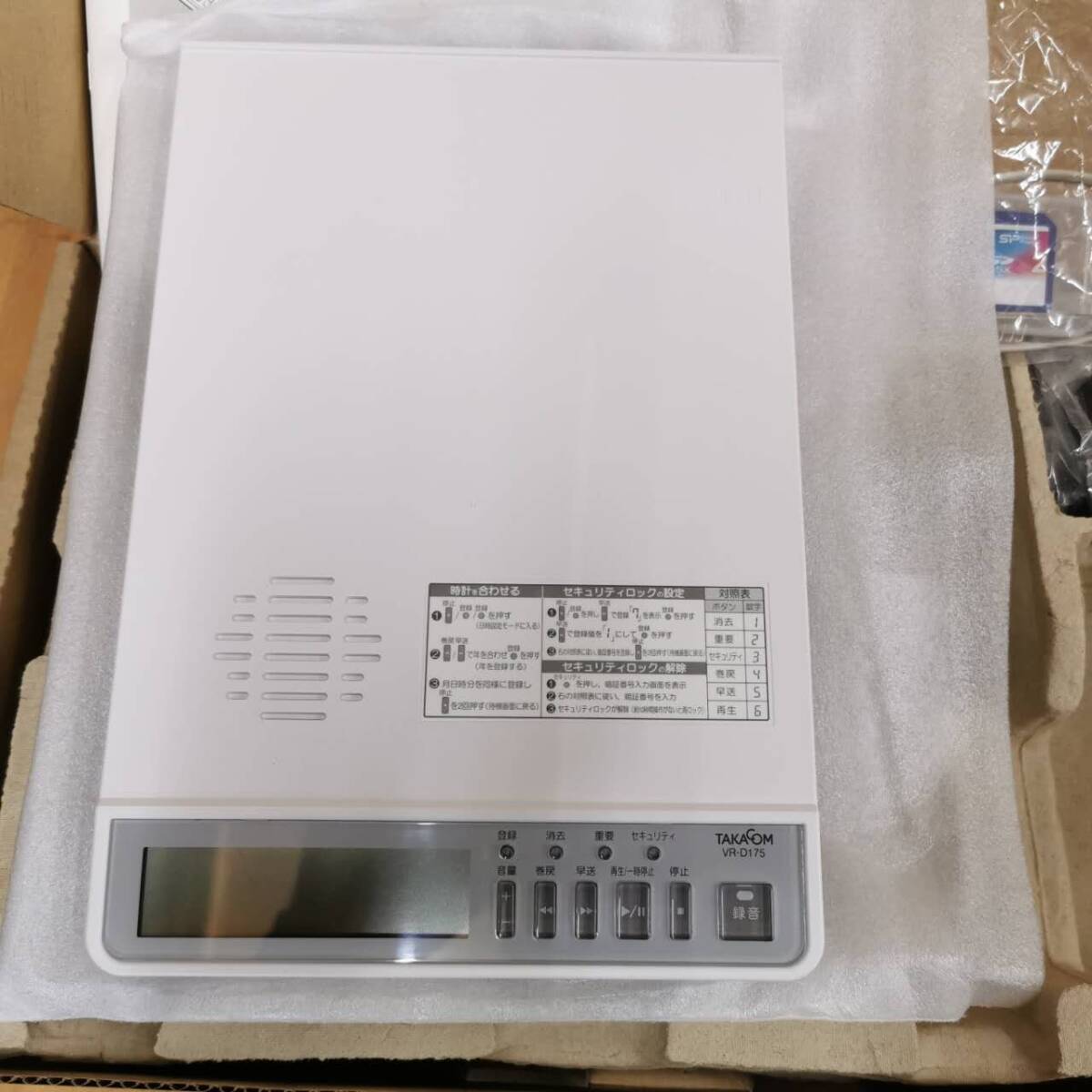  unused goods TAKACOM/taka com voice recorder telephone call recording equipment . story vessel * external input connection correspondence VR-D175
