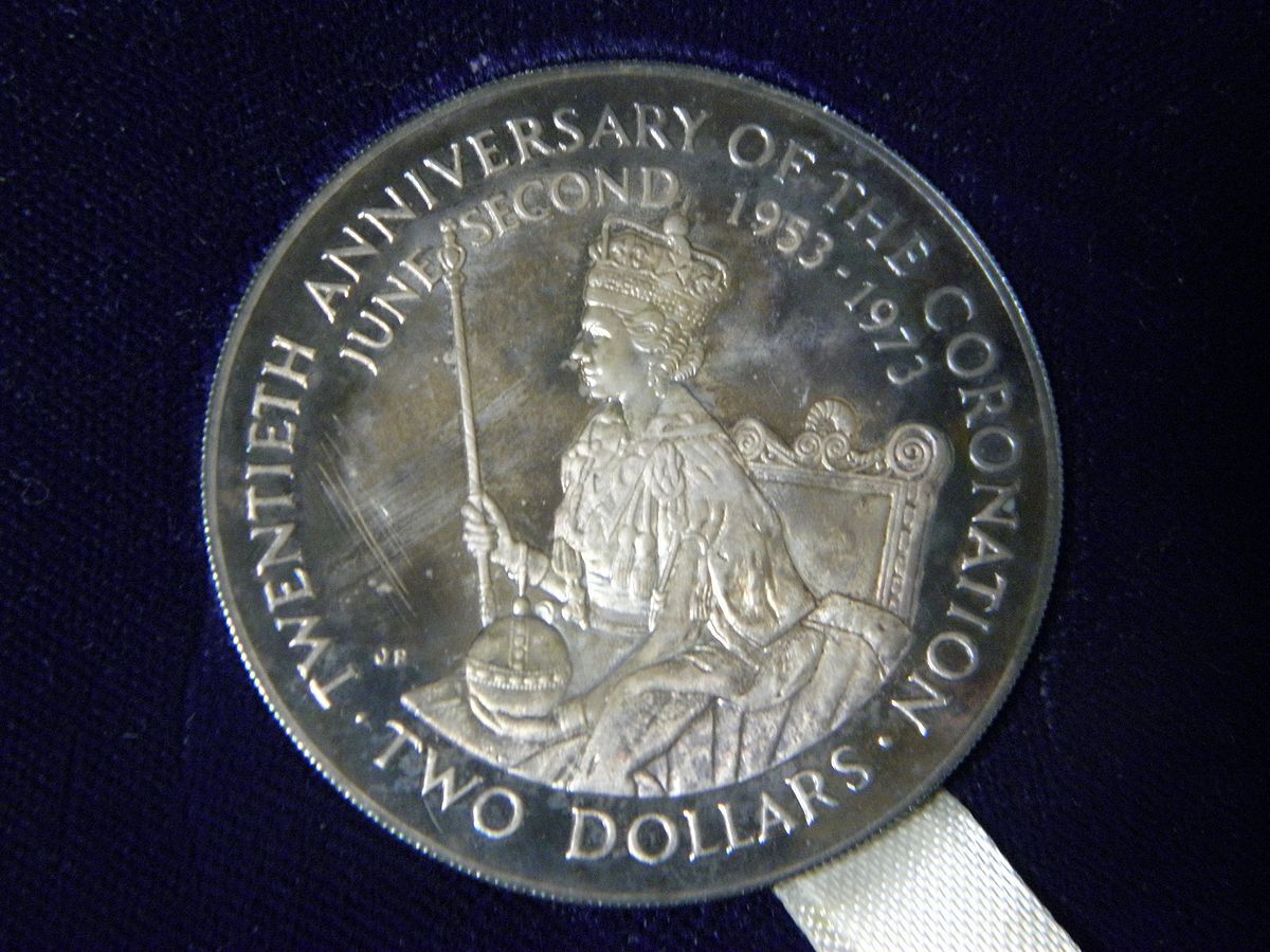 COOK ISLANDS クック諸島 1973年 エリザベス女王記念銀貨 2ドル銀貨 2個セット_画像2
