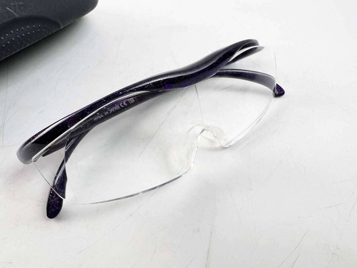 ハズキルーペ メガネ フレーム 1.6倍 紫 パープル １円～ 拡大鏡 レンズ ルーペの画像2