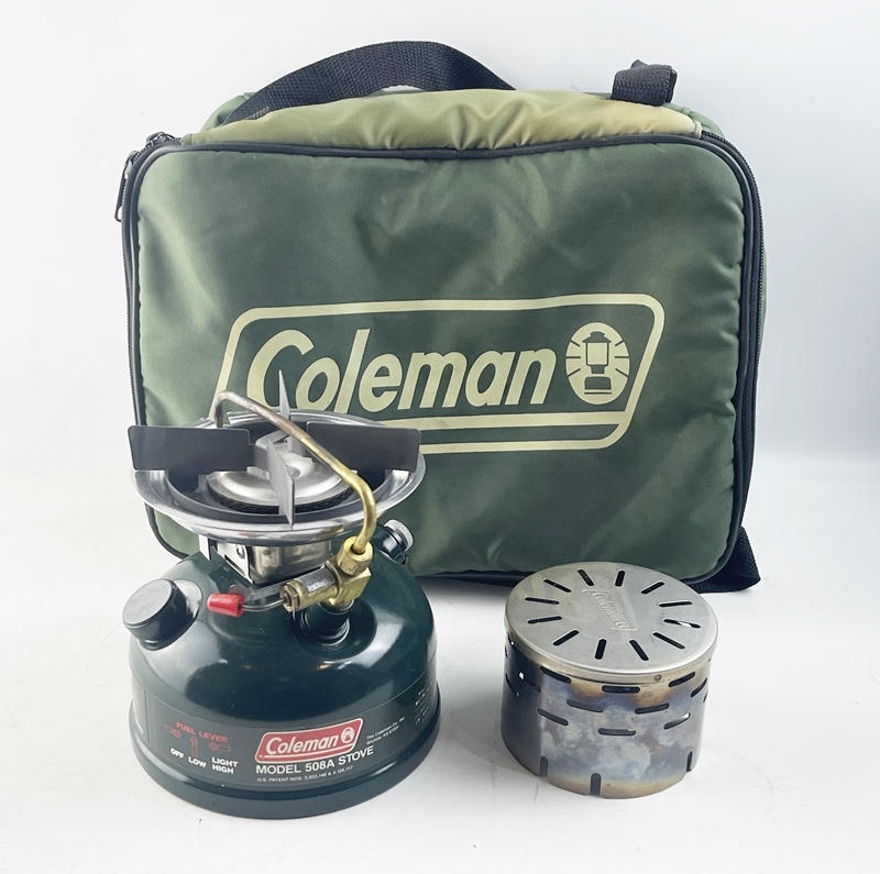 1円～ 98年製 Coleman コールマン MODEL 508A STOVE ストーブ ガスコンロ シングルバーナー USA製 ケース付_画像1