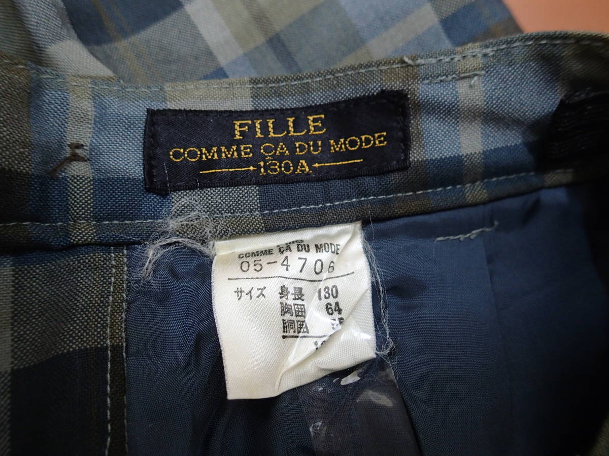 * Comme Ca Du Mode /COMME CA DE MODE 130.* shorts ( blue . light brown group. tartan check pattern )/ waist adjustment rubber attaching s1093