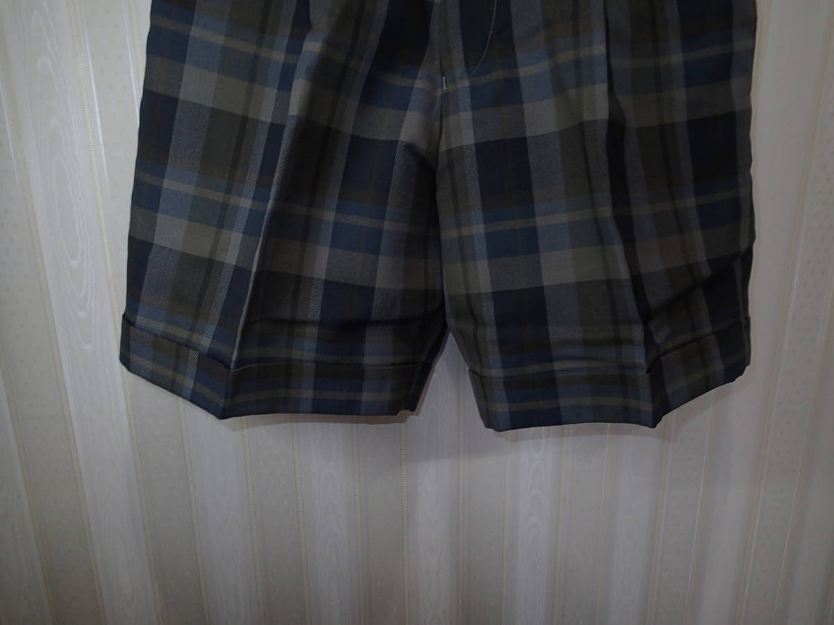 * Comme Ca Du Mode /COMME CA DE MODE 130.* shorts ( blue . light brown group. tartan check pattern )/ waist adjustment rubber attaching s1093