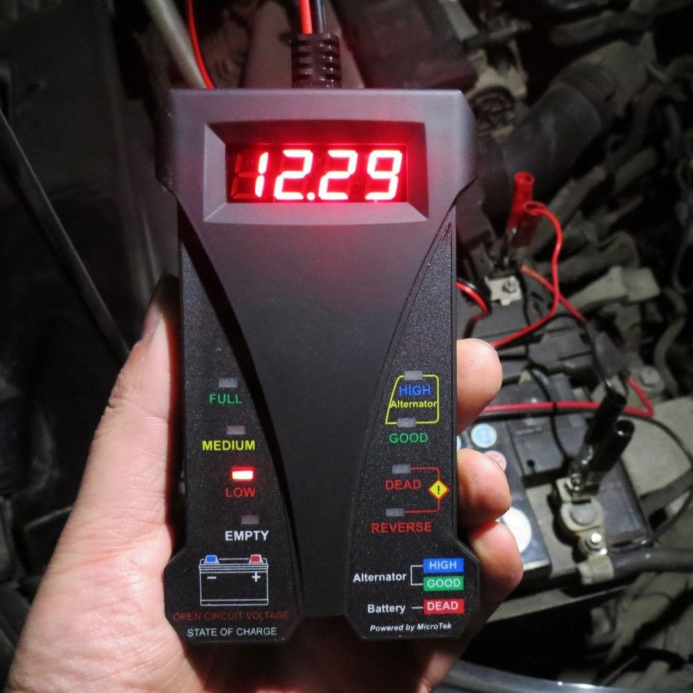 12V スマートデジタル バッテリー テスター 電圧計 オルタネータ アナライザ オートバイ ボート
