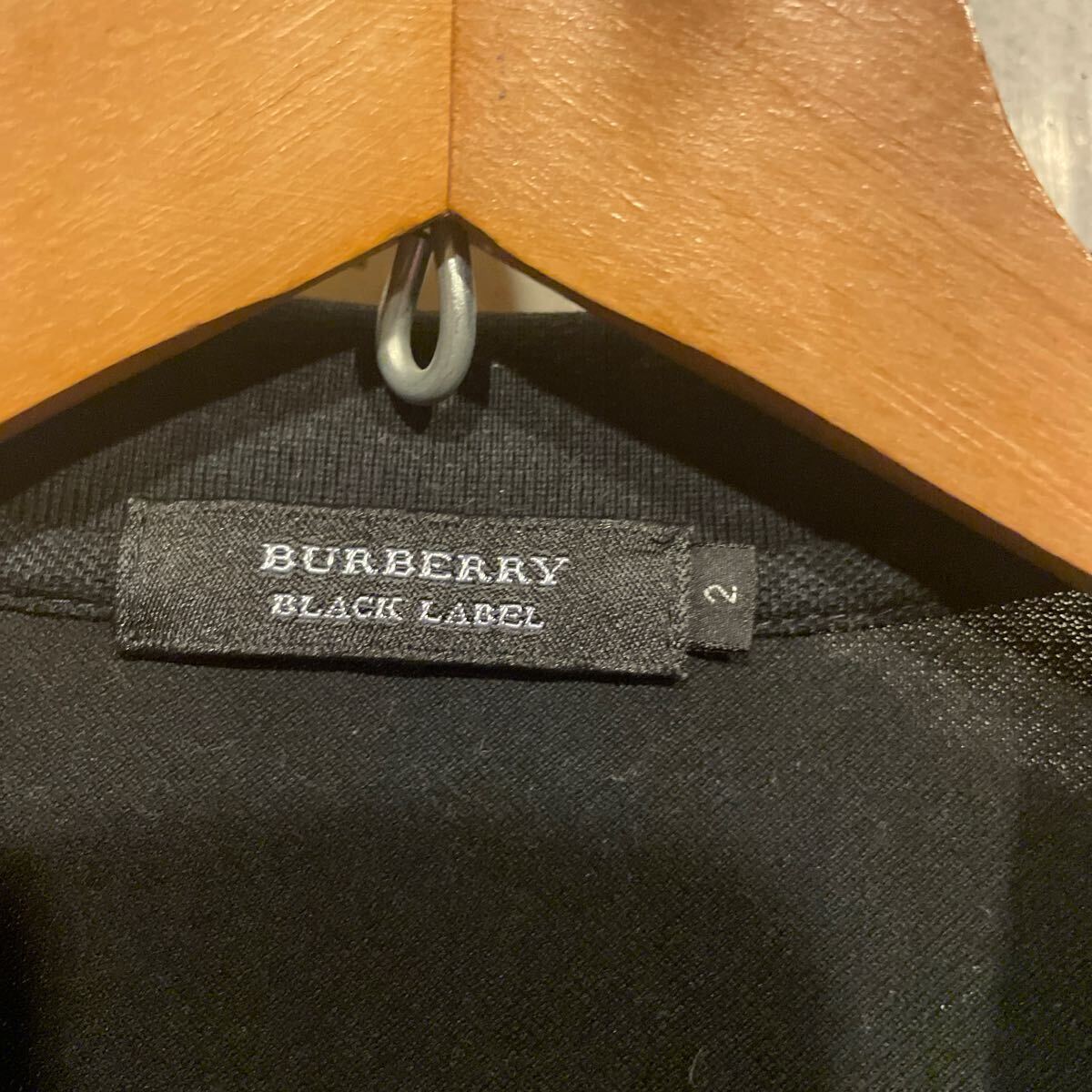 BURBERRY BLACKLABEL（バーバリー　ブラックレーベル）ポロシャツ 半袖 ブラック 黒 サイズ2_画像5