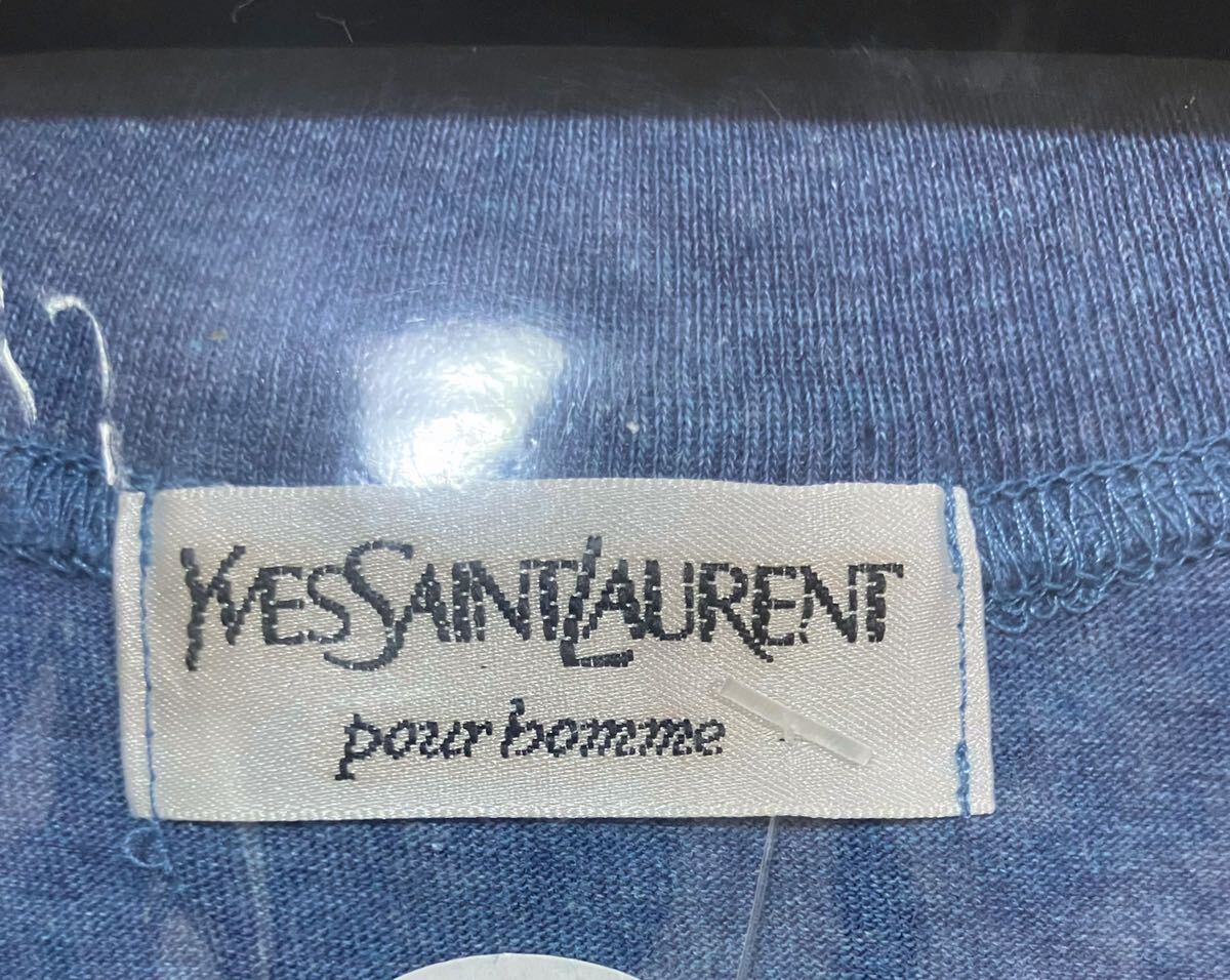 【未使用】80’s 90’s Yves Saint laurent Pour Homme ワンポイントロゴ 半袖Tシャツ ヴィンテージ デッドストック サイズ M_画像2