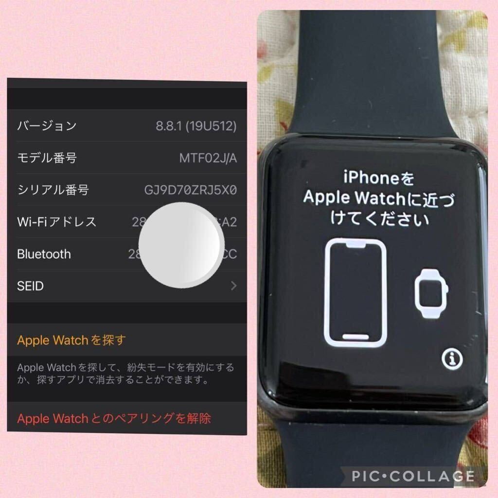  Apple часы * серии 3*Apple Watch Series 3*GPS*38mm* Space серый aluminium кейс . черный спорт частота * наручные часы 