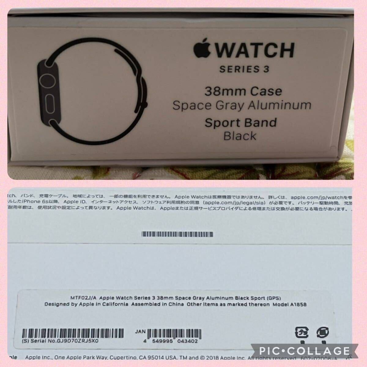  Apple часы * серии 3*Apple Watch Series 3*GPS*38mm* Space серый aluminium кейс . черный спорт частота * наручные часы 