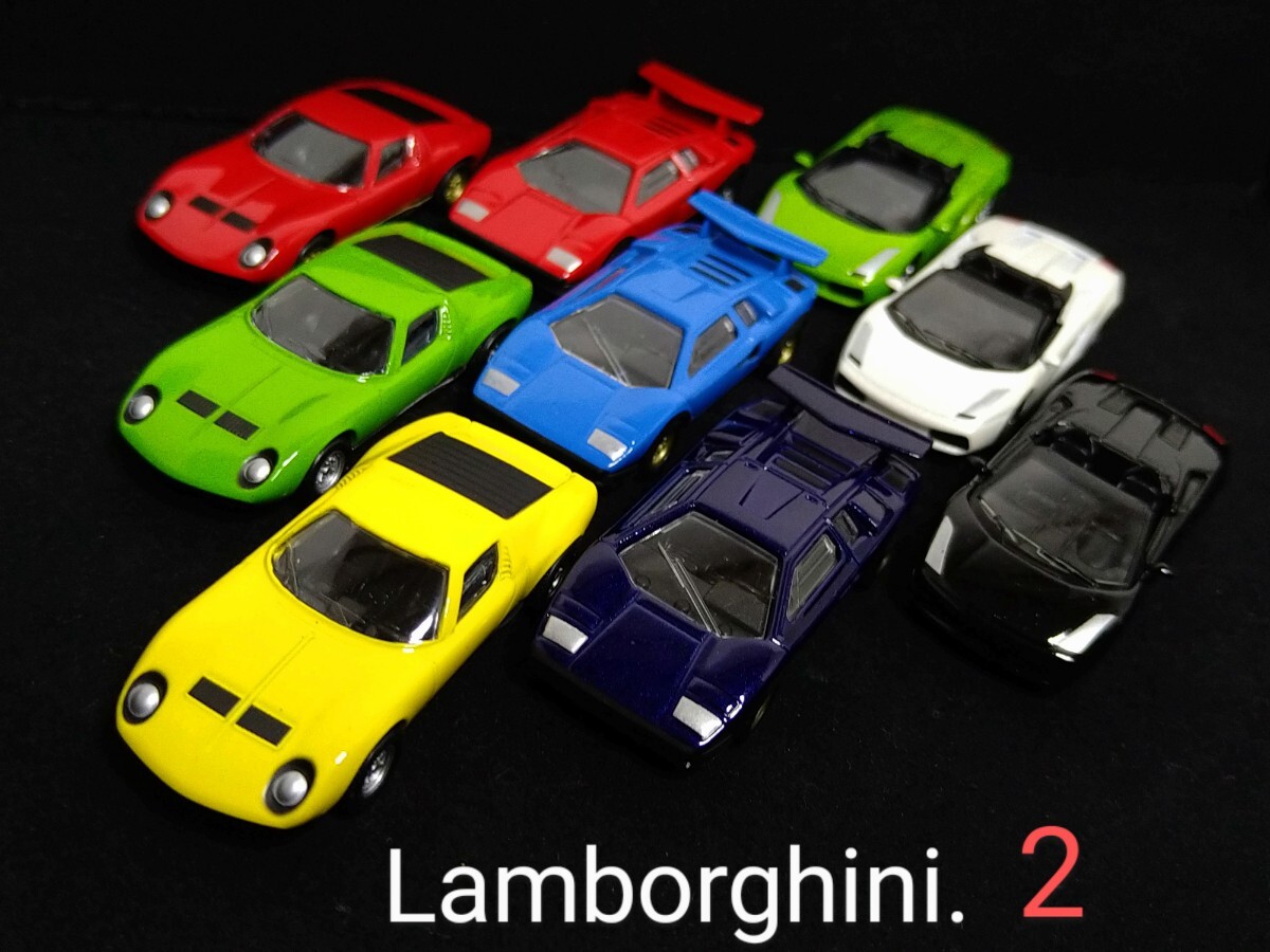 ② Lamborghini Miniature car Collection 2 KYOSHO 1/100 ランボルギーニ9台 京商 サークルK サンクス限定 ミニカーの画像1