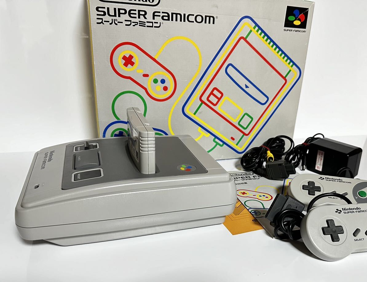 * рабочее состояние подтверждено * прекрасный товар * Nintendo nintendo SFC Super Famicom SHVC-001 игра машина корпус контроллер 2 пункт руководство пользователя * с коробкой SFC