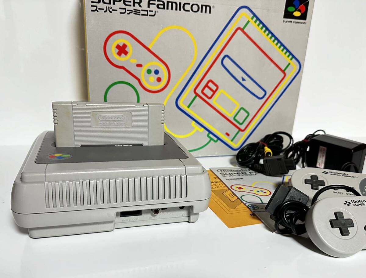 * рабочее состояние подтверждено * прекрасный товар * Nintendo nintendo SFC Super Famicom SHVC-001 игра машина корпус контроллер 2 пункт руководство пользователя * с коробкой SFC