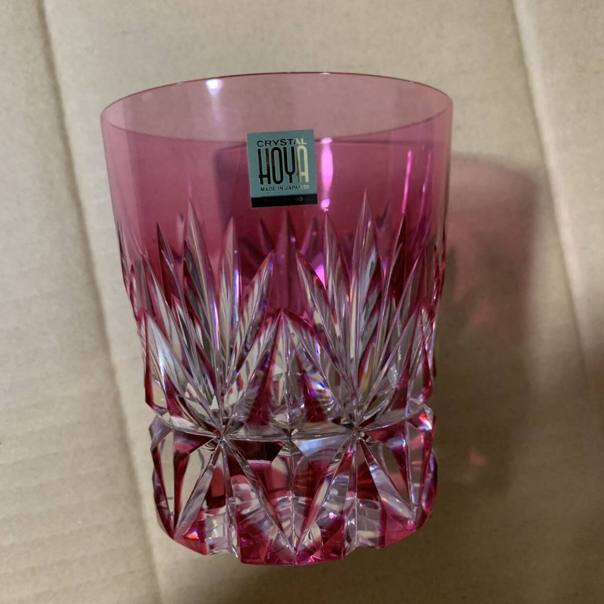 レア 美品 生産終了 HOYA CRYSTAL 最高級 ロックグラス 青 赤 レア 美品 生産終了 HOYA CRYSTAL 最高級 ロックグラス 青 赤