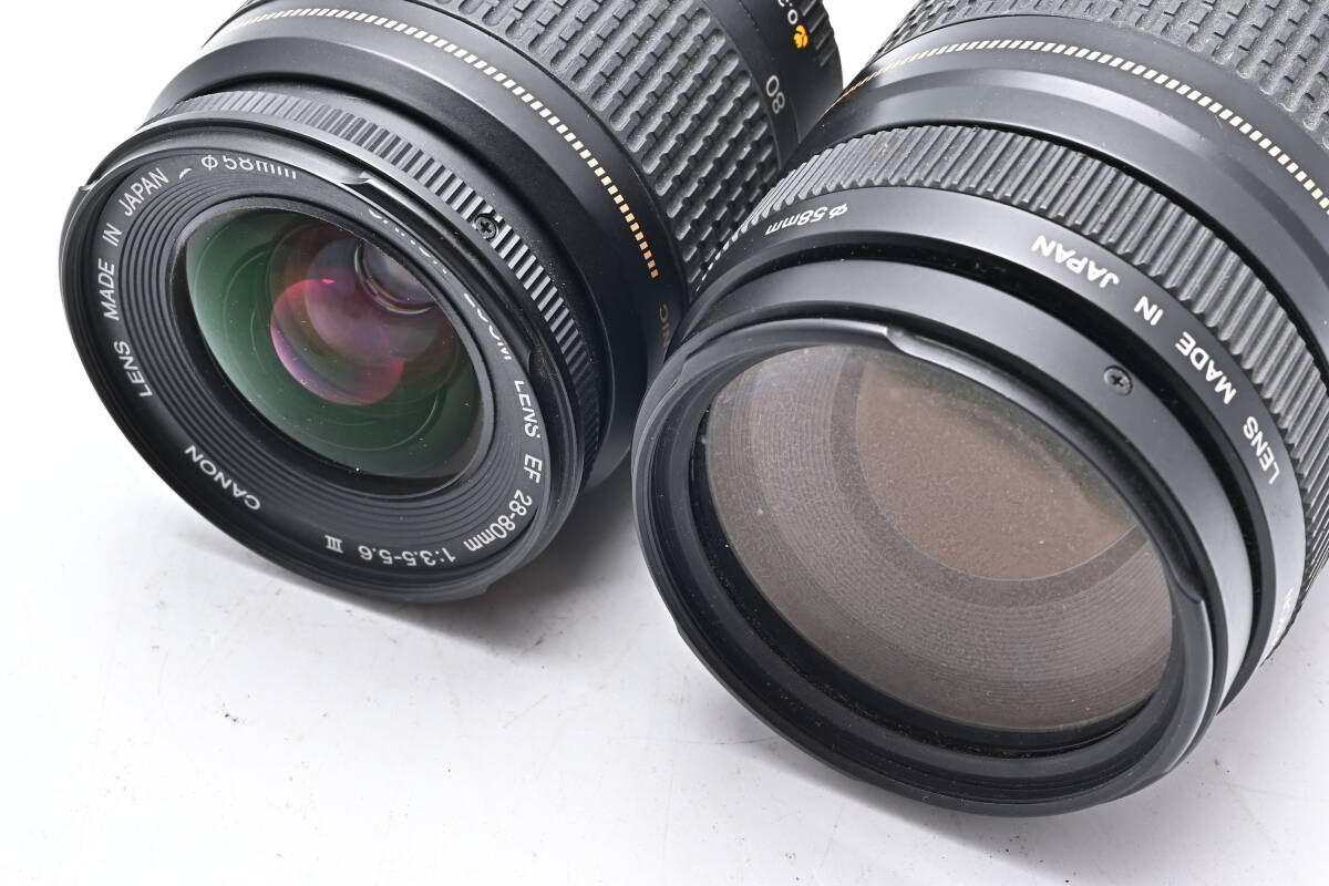 1A-958 Canon キヤノン EOS Kiss Digital X EF 28-80mm III USM + 75-300mm II USM 一眼レフデジタルカメラの画像7