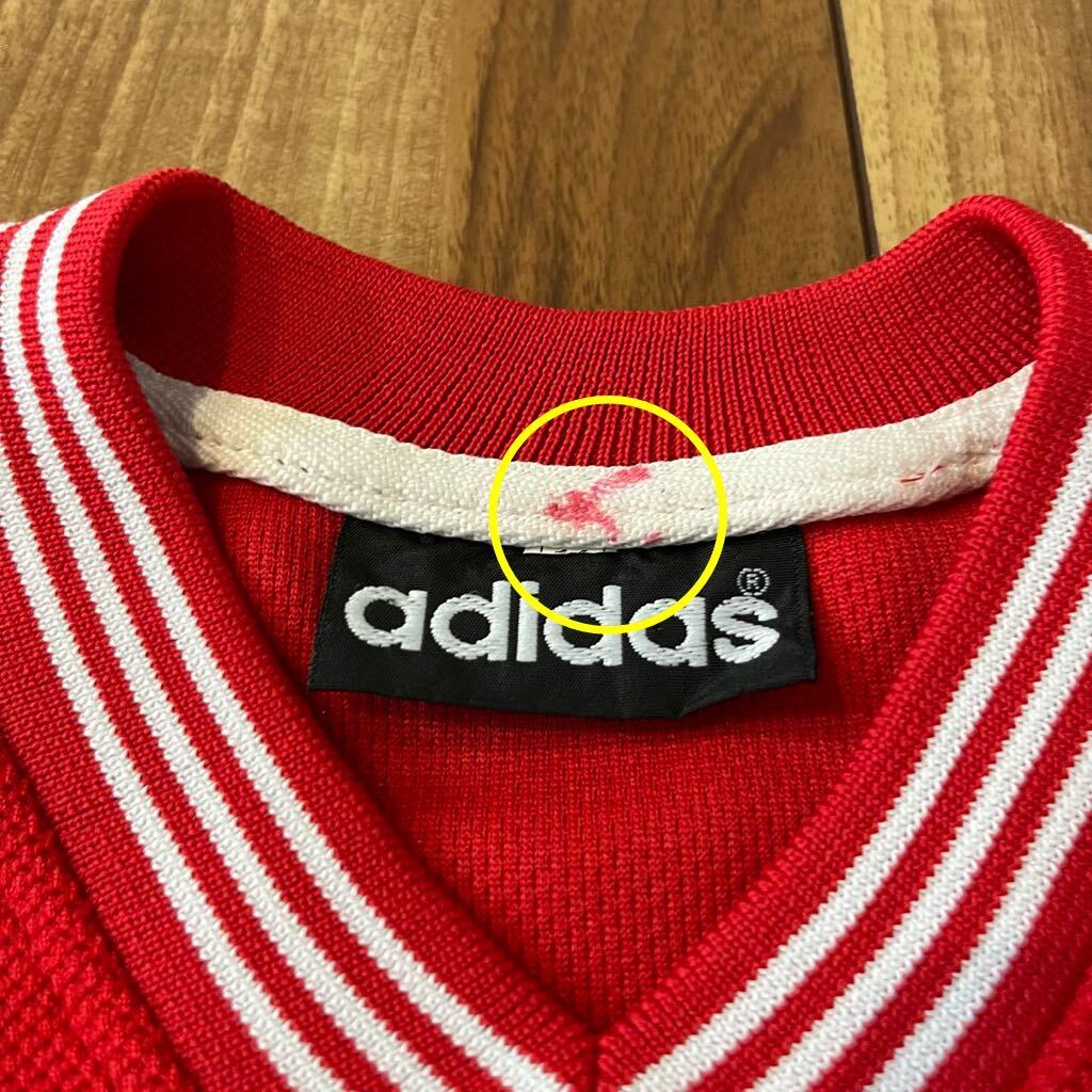 90s adidas アディダス 半袖シャツ 刺繍ロゴ トレフォイル USA企画 ヴィンテージ キッズ サイズ160相当 玉mc2834_画像10