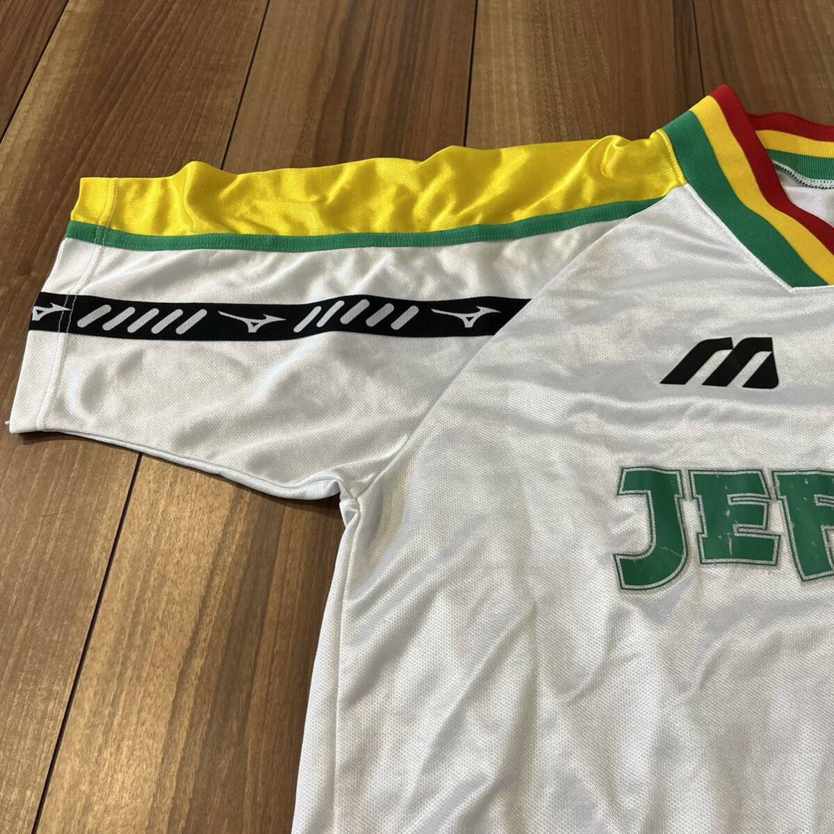 90s JEF UNITED ジェフ ユナイテッド 市原 ミズノ MIZUNO 半袖シャツ ゲームシャツ トレーニングシャツ Jリーグ サイズXO 玉mc2829_画像4