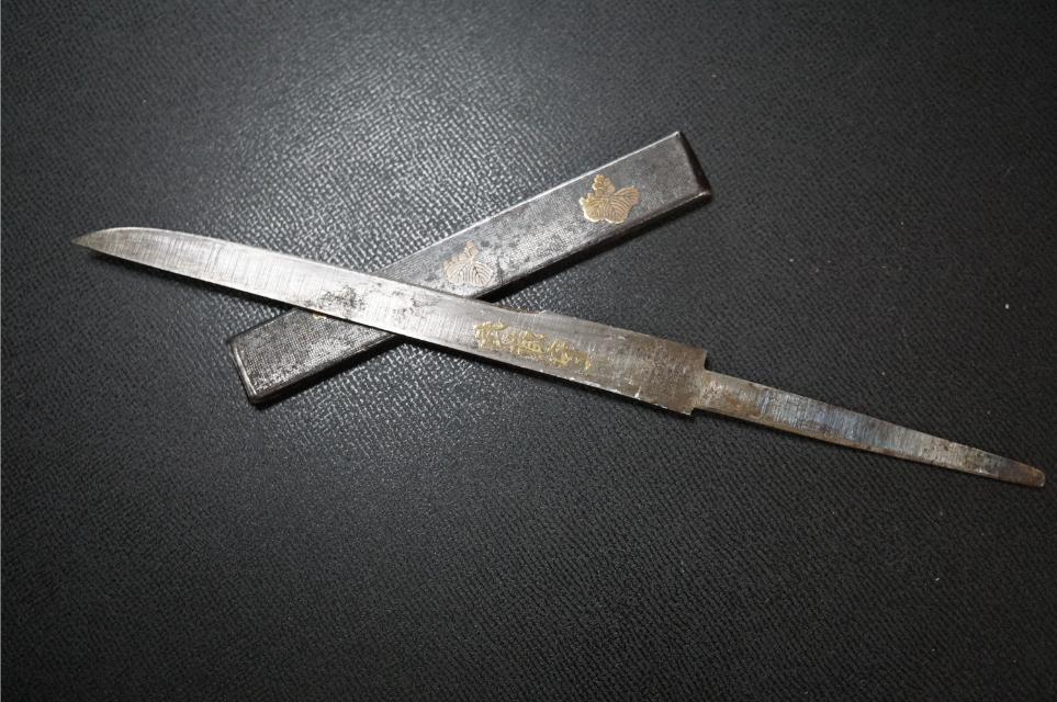 D4639 時代 刀装具 小柄 小刀 まとめて3点 (短刀用小柄 1点含む) 武具の画像9