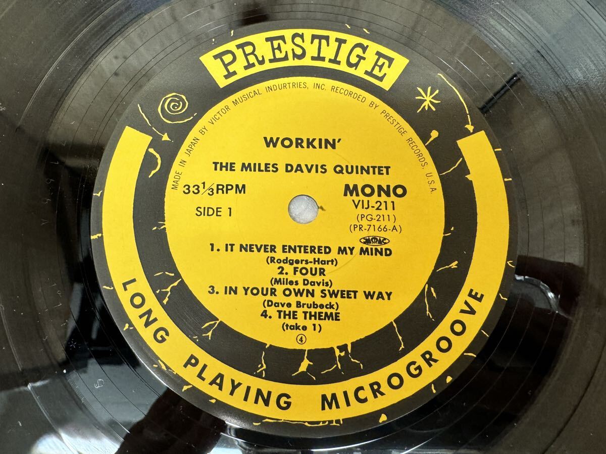 売切〜♪Miles Davis マイルス・デイヴィス ／WORKIN' ／LPレコード／JAZZ の画像2