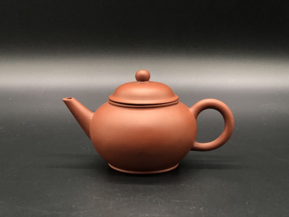 煎茶道具 中国 急須 中国宜興 庭記 大振 朱泥 紫砂 の画像1