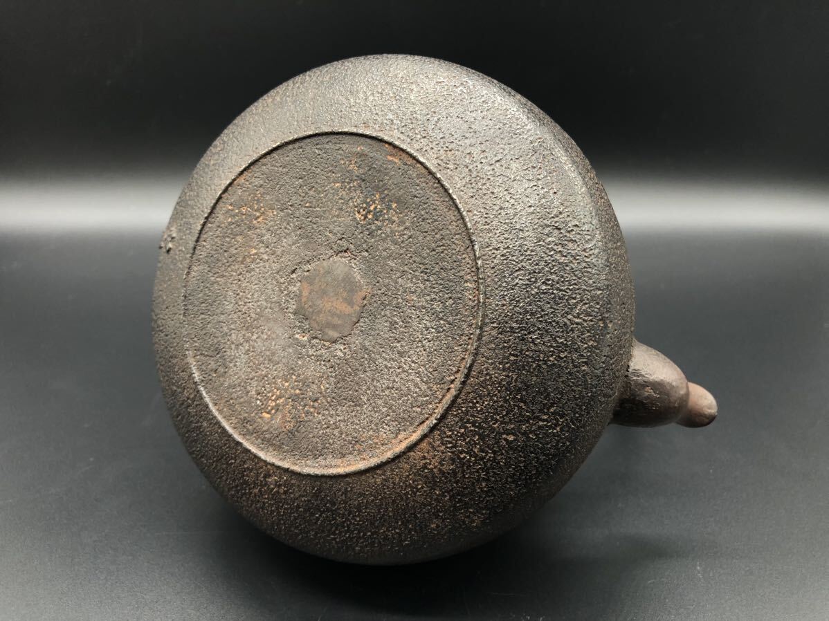 煎茶道具 茶道具 鉄瓶 時代物 釜師 大西浄寿 銅蓋 銀摘 竹梅紋 茶器 の画像6