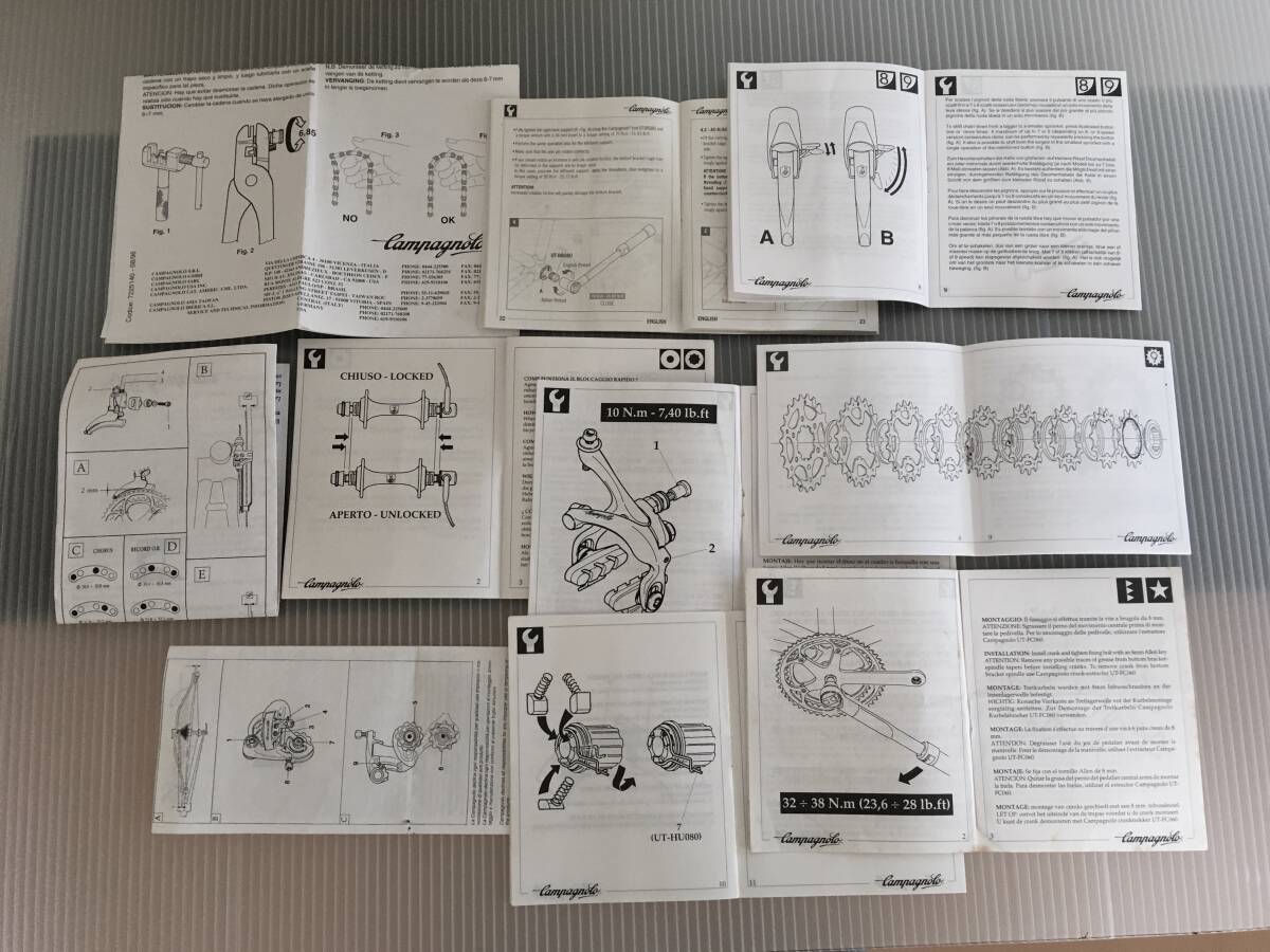 カンパ レコード 9速 マニュアル 説明書　小冊子など 10冊・ CAMPAGNOLO (カンパニョーロ ) RECORD 9S 取り扱い説明書（MADE IN ITALY）_画像1