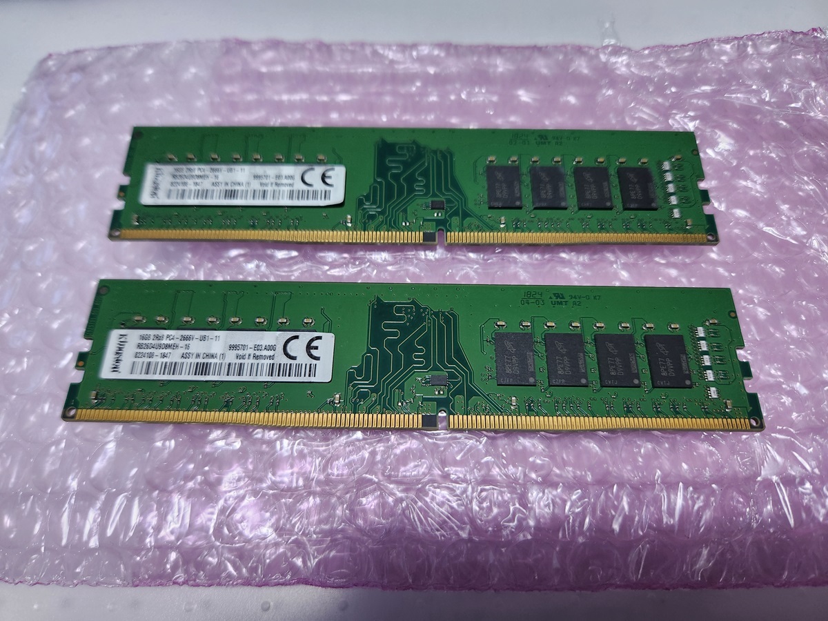 [ secondhand goods ]Kingston/Micron DDR4-2666MHz 32GB (16GB×2 sheets kit ) operation verification ending desk top 