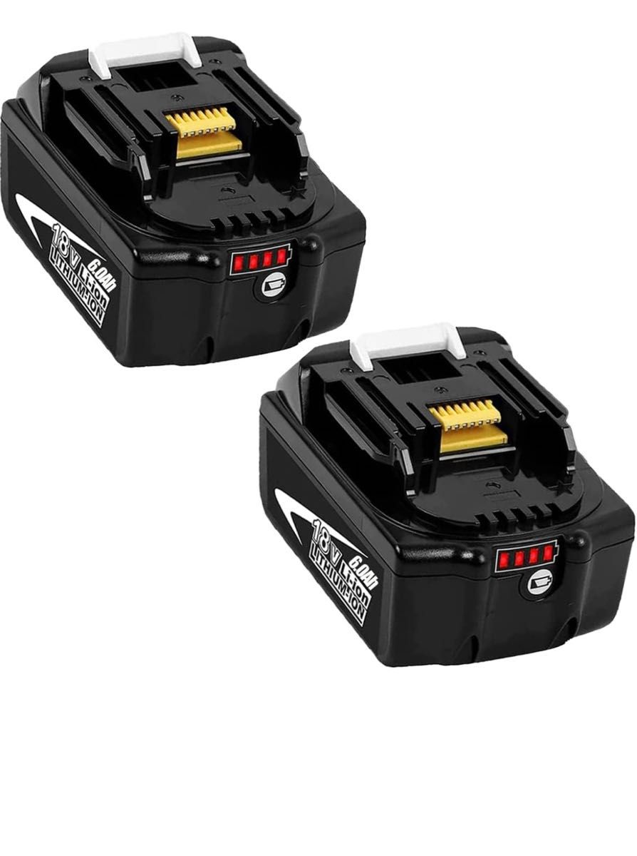 新型LED残量確認赤ランプ】マキタ互換 BL1860b 2個セット18V 新型LED残量確認赤ランプ】マキタ互換 BL1860b 2個セット18V