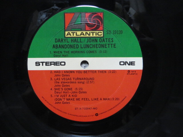 Daryl Hall John Oates／Abandoned Luncheonette ホール＆オーツ2nd再発LP アメリカンロック大名盤 追憶のメロディ収録の画像3