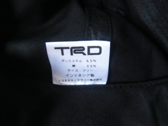*TRD* Toyota * regular goods *TOYOTA MOTOR SPORTS*Racing Development*TRD cap * hat * Logo embroidery * black *F size * unused *