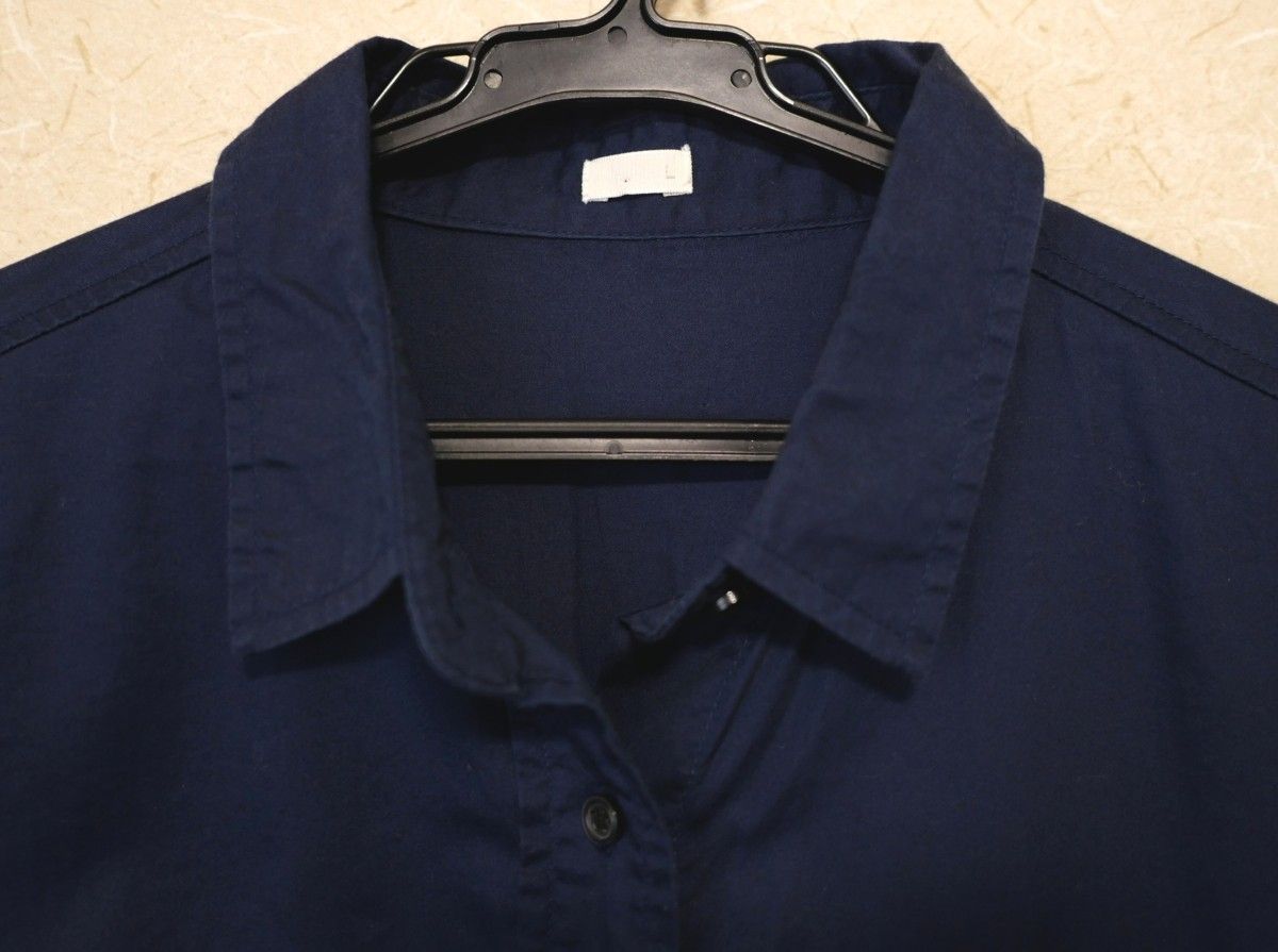 長袖シャツ2枚セット L 鎌倉シャツ(ブルーグレー系)とGU(紺) レディース ブラウス