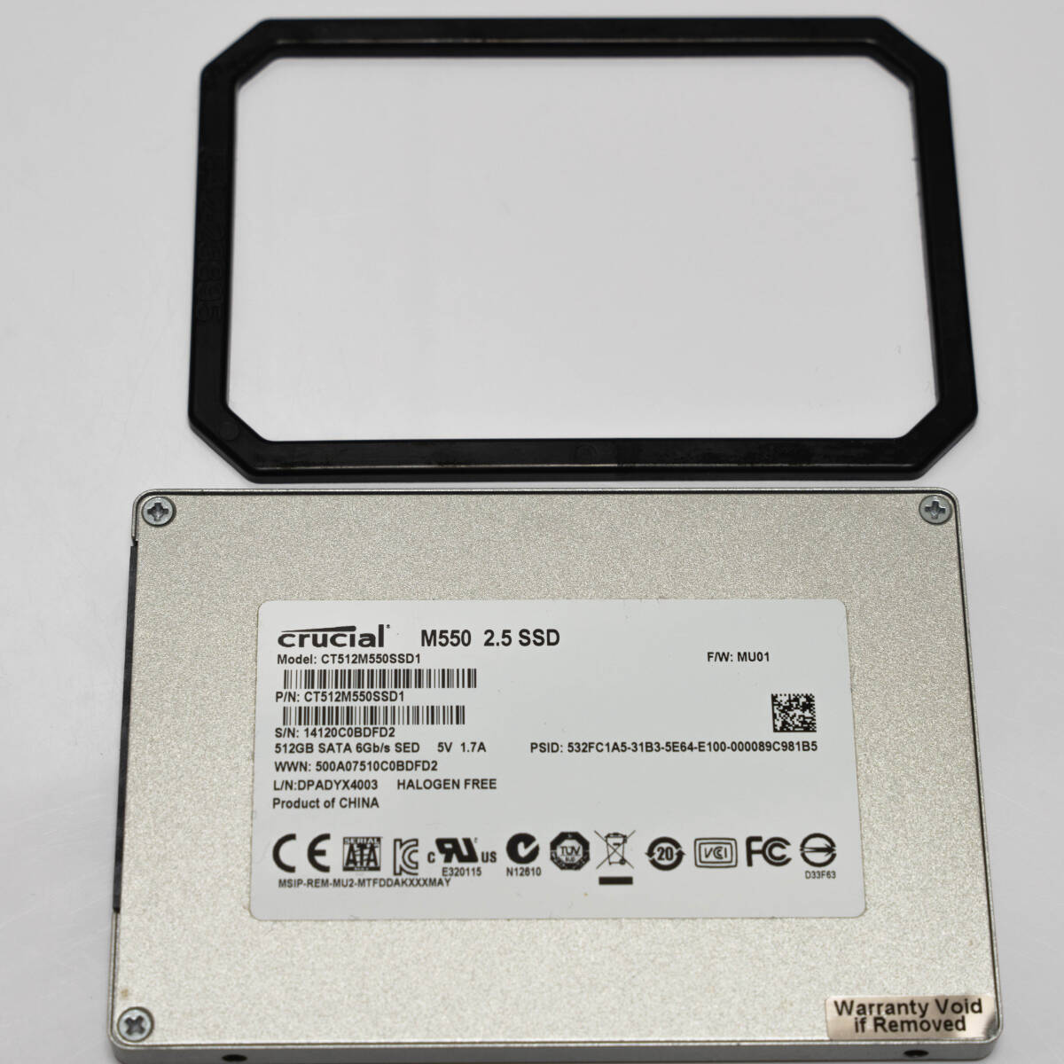 Crucial M550 CT512M550SSD1 512GB 2.5インチ SATA SSD【動作確認済み・送料込み】の画像3