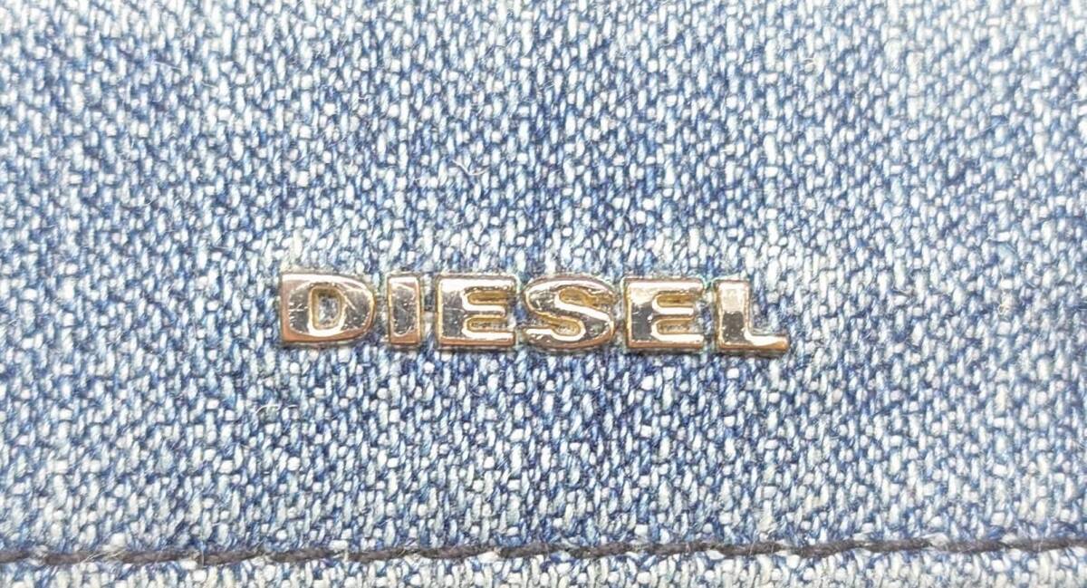 R581-W13-989◎DIESEL ディーゼル チェーンウォレット 三つ折り財布 キャンバス地 ブルー ユニセックス ファッション小物④_画像10