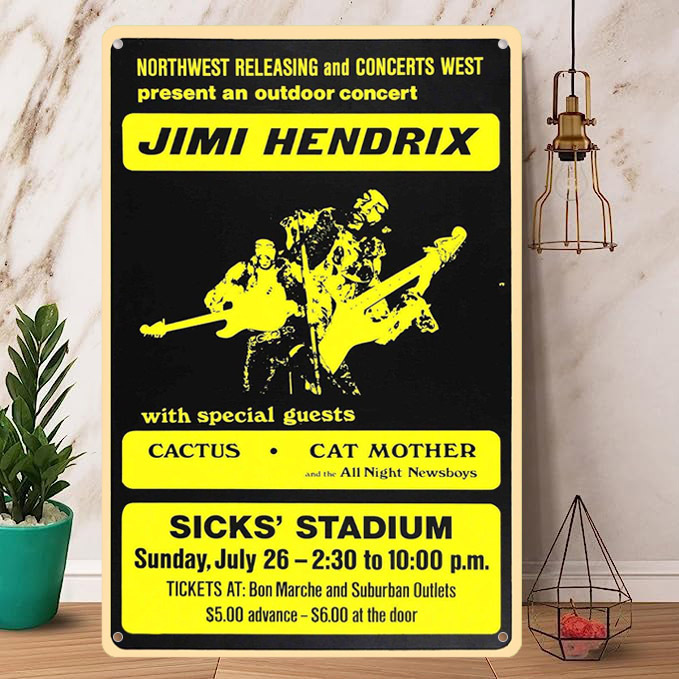 Rock Poster / ロックポスター【 ジミ・ヘンドリックス / Jimi Hendrix 】メタル ポスター /ブリキ看板/ヴィンテージ/メタルプレート-5_画像1