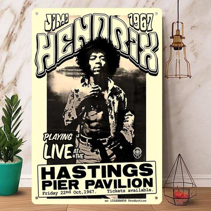 Rock Poster / ロックポスター【 ジミ・ヘンドリックス / Jimi Hendrix 】メタル ポスター /ブリキ看板/ヴィンテージ/メタルプレート-6_画像1