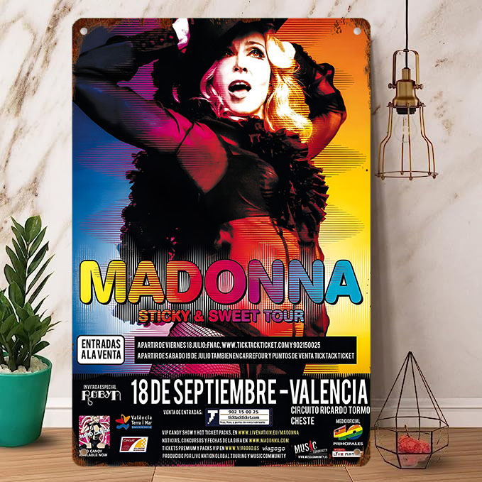 Rock Poster / ロックポスター【 マドンナ / Madonna 】メタル ポスター/ブリキ看板/ヴィンテージ/メタルプレート-2_画像1