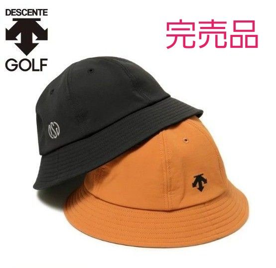 【新品未使用】デサントゴルフ 帽子 ハット メンズ メトロハット サイズ調整可能 吸汗速乾 抗菌防臭 撥水　オレンジ