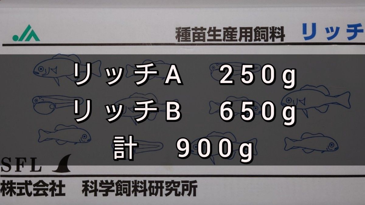 科学飼料研究所 リッチA250gリッチB650g　計900g　メダカ　めだか　金魚　エサ　餌　ネコポス発送