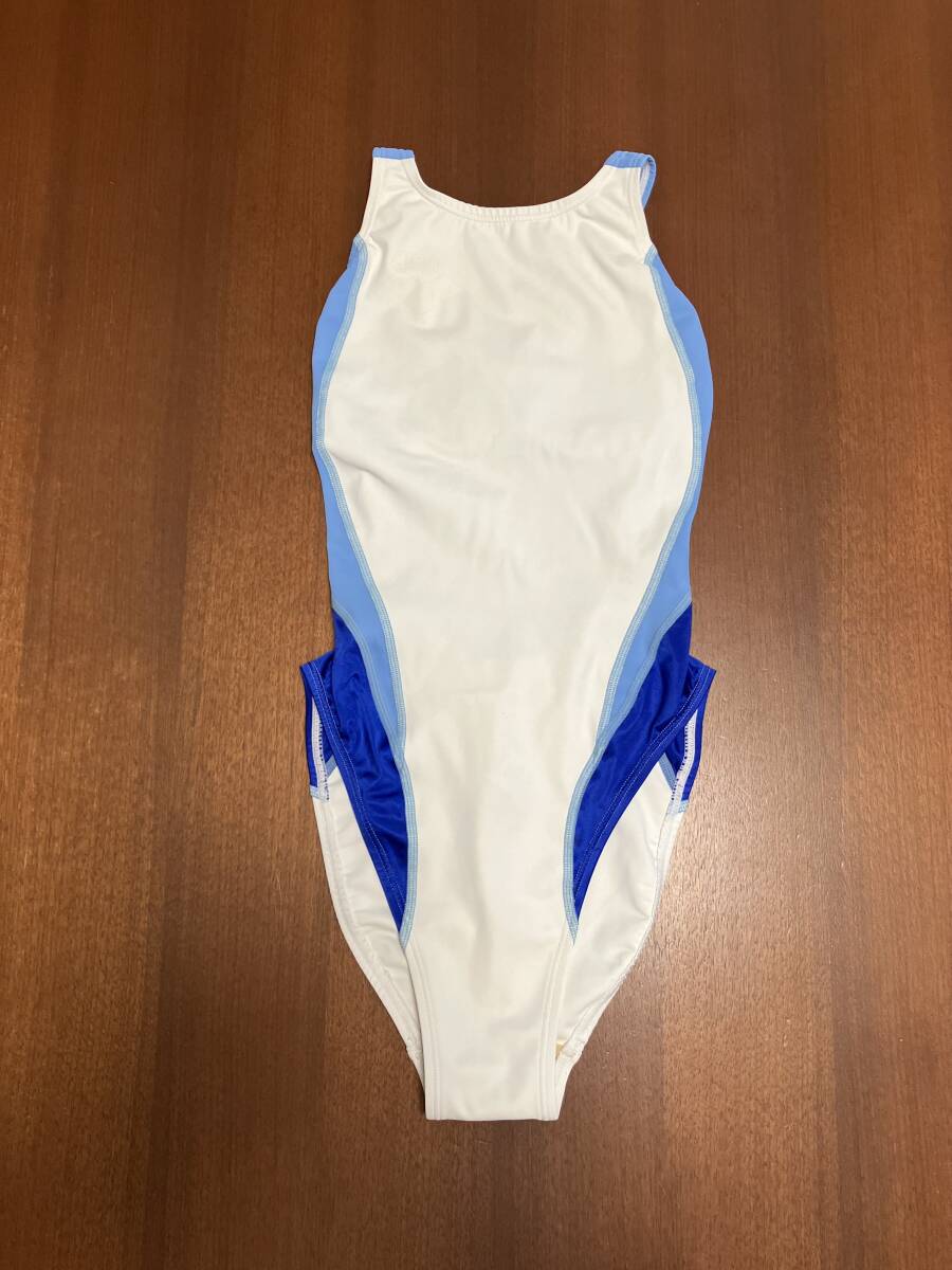 arena アリーナ nux OAR-7014WH 女子競泳水着 サイズ:M ホワイト×ブルー系の画像1