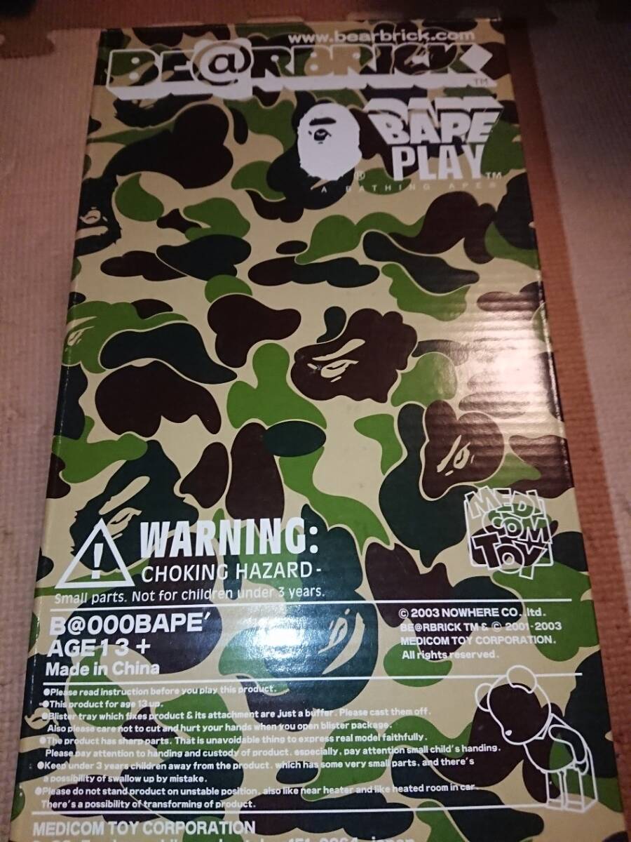 1円～　ベアブリック BE@BRICK エイプ 400% BAPE カモフラ柄　ape play 2003 新品　同梱可_画像1