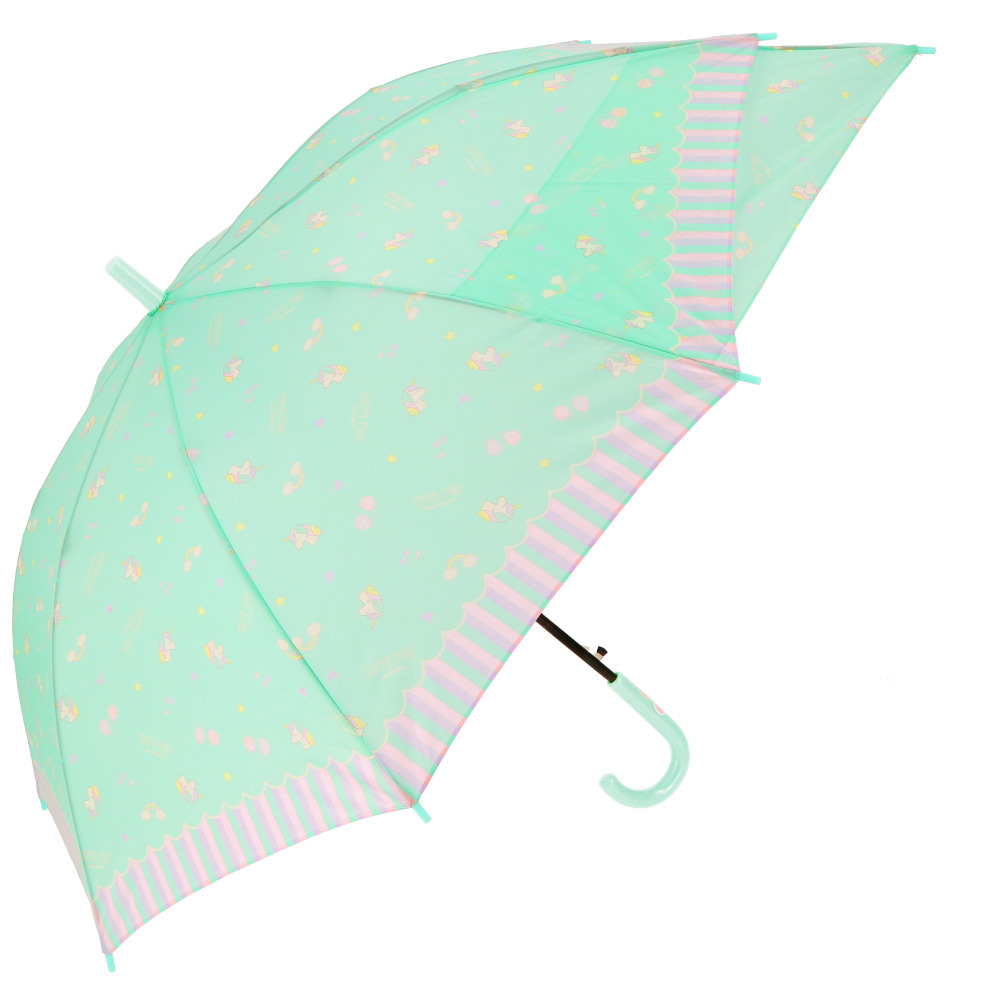 ★ キャンディユニコーンMINT キッズ 傘 女の子通販 伸びる傘 55cm 雨傘 傘 シンプル 無地 雨具 レイングッズ 子供 子ども こども_画像1