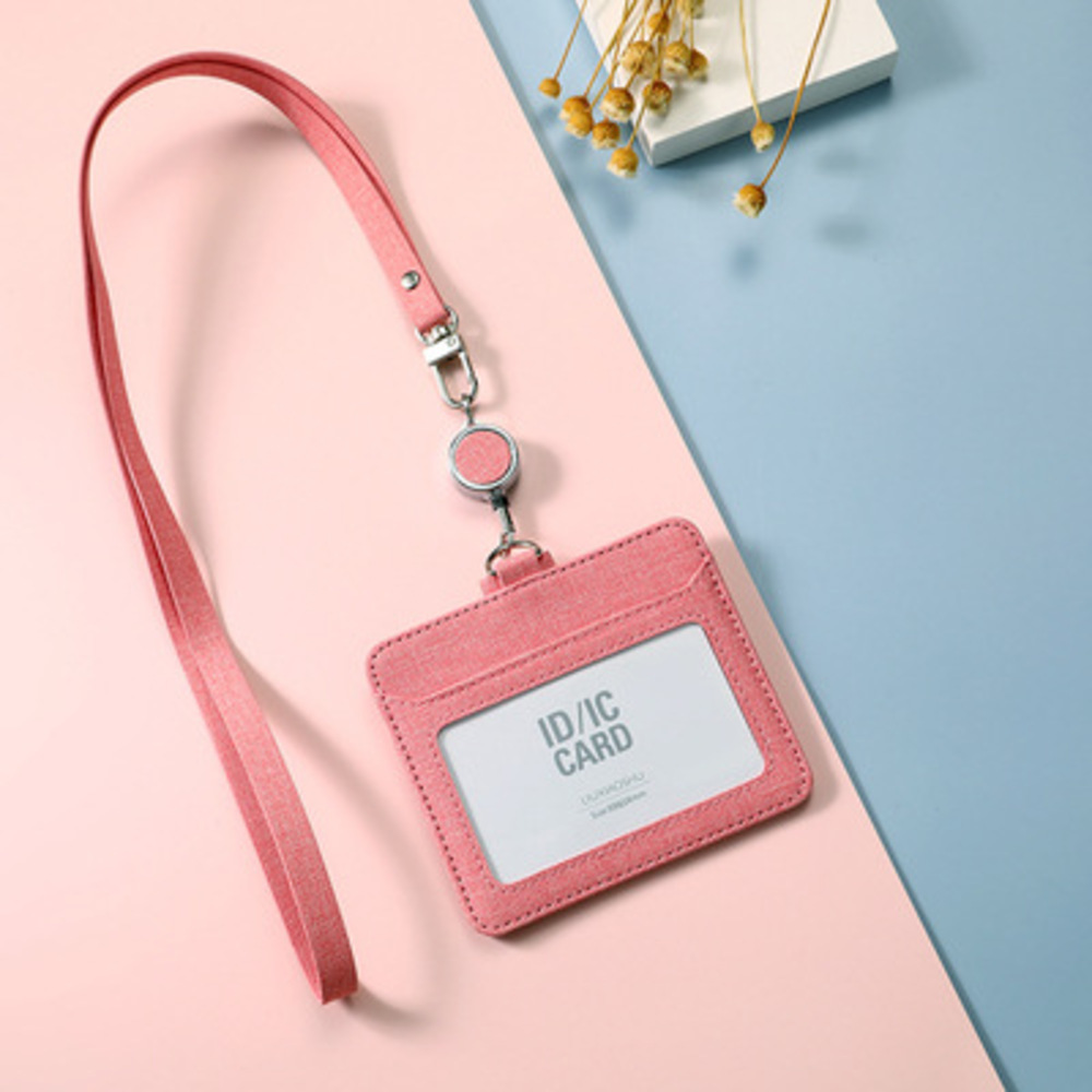 * pink * horizontal * pass case sebw1 pass case ticket holder card holder ID holder ic card-case neck strap company member proof name .
