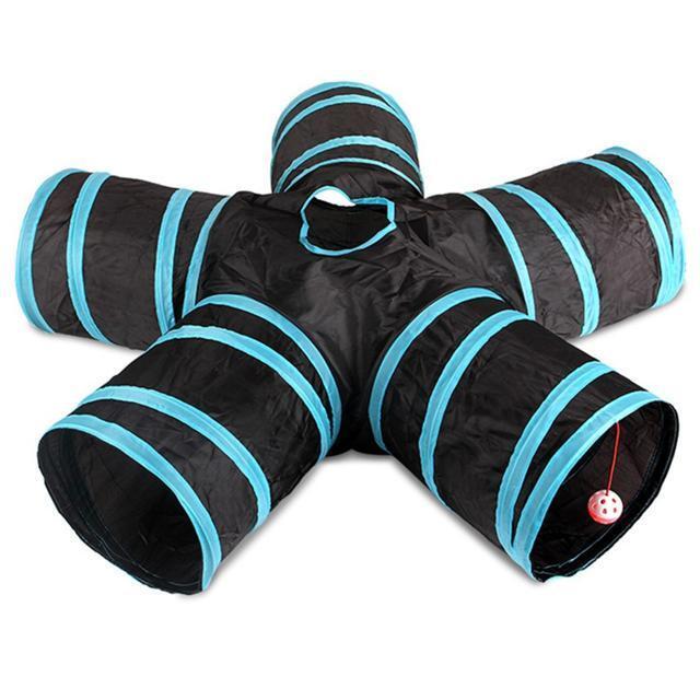 * black × blue cat tunnel mail order toy one person playing toy cat for .. cat 5 road folding compact folding cat tunnel .