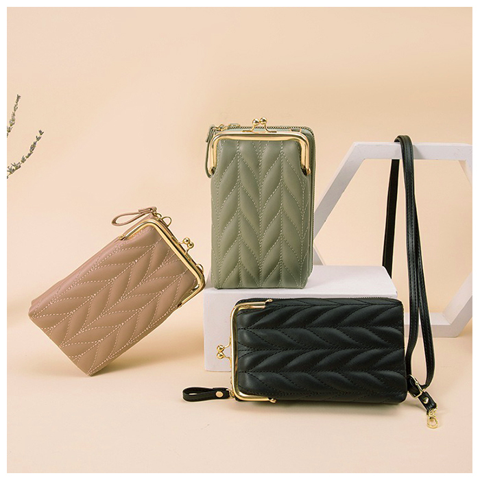 * khaki smartphone pouch shoulder stylish mail order 2way lady's smartphone shoulder smartphone pouch shoulder bag pochette Mini 