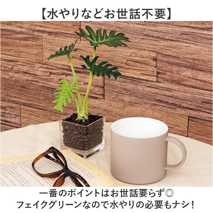 ☆ セローム ☆ グラスポット 観葉植物 フェイク 小さい フェイクグリーン アーティフィシャルグリーン インテリアグリーン 人工観葉植物_画像5