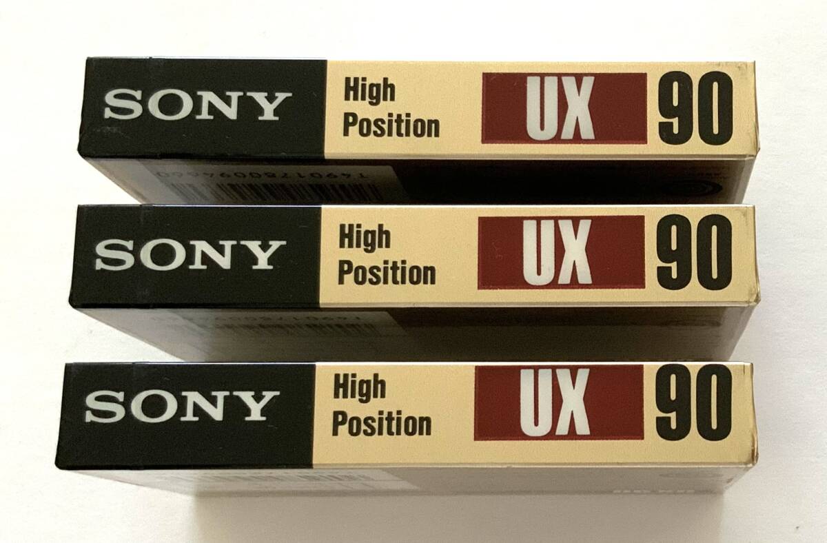 511-4 unopened SONY Hi Posi cassette tape [UX]90 : 3 pcs set (TYPEⅡ HIGH POSITION)